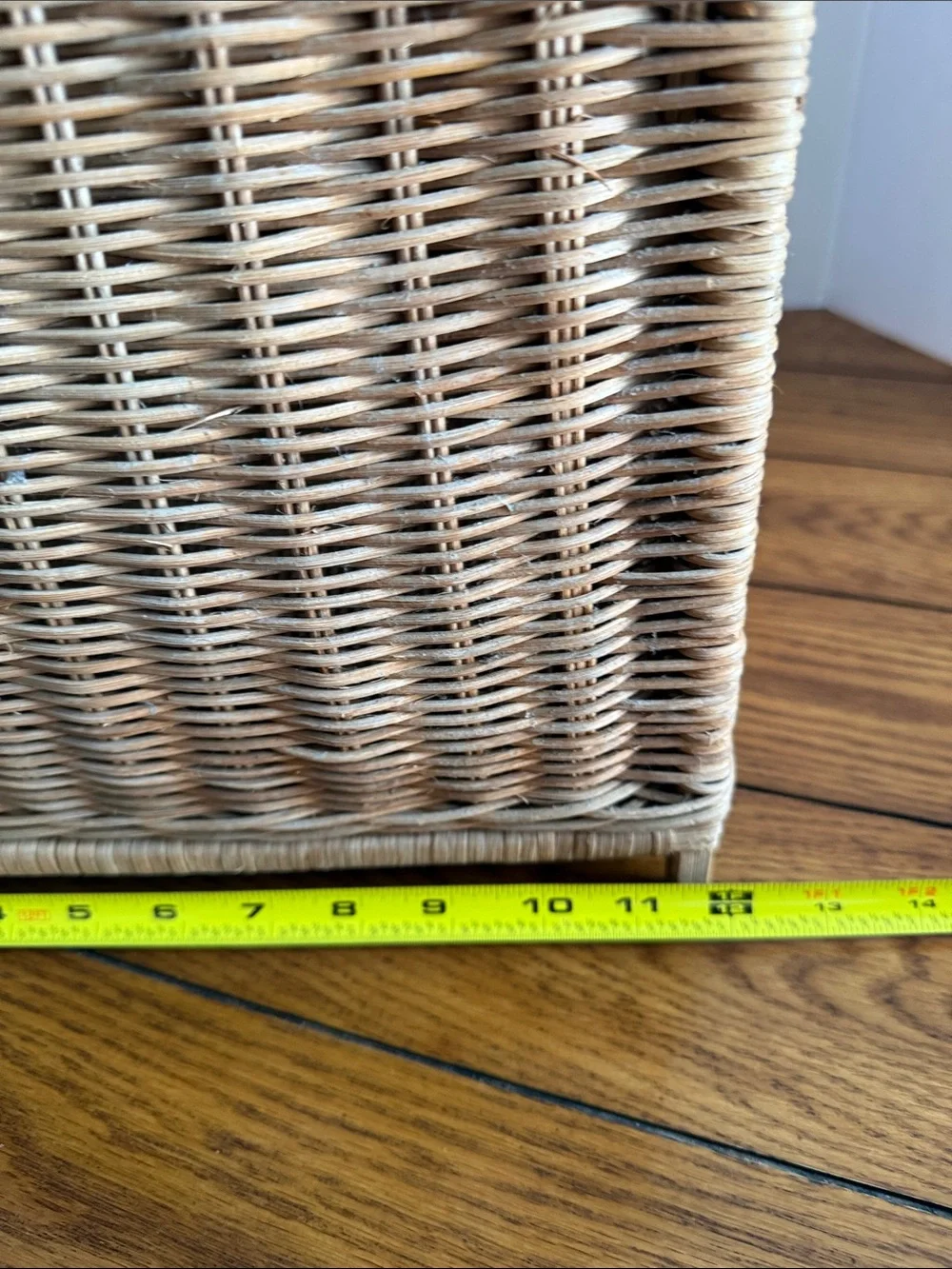Vintage Natural Wicker Storage Basket with Handle - Tan